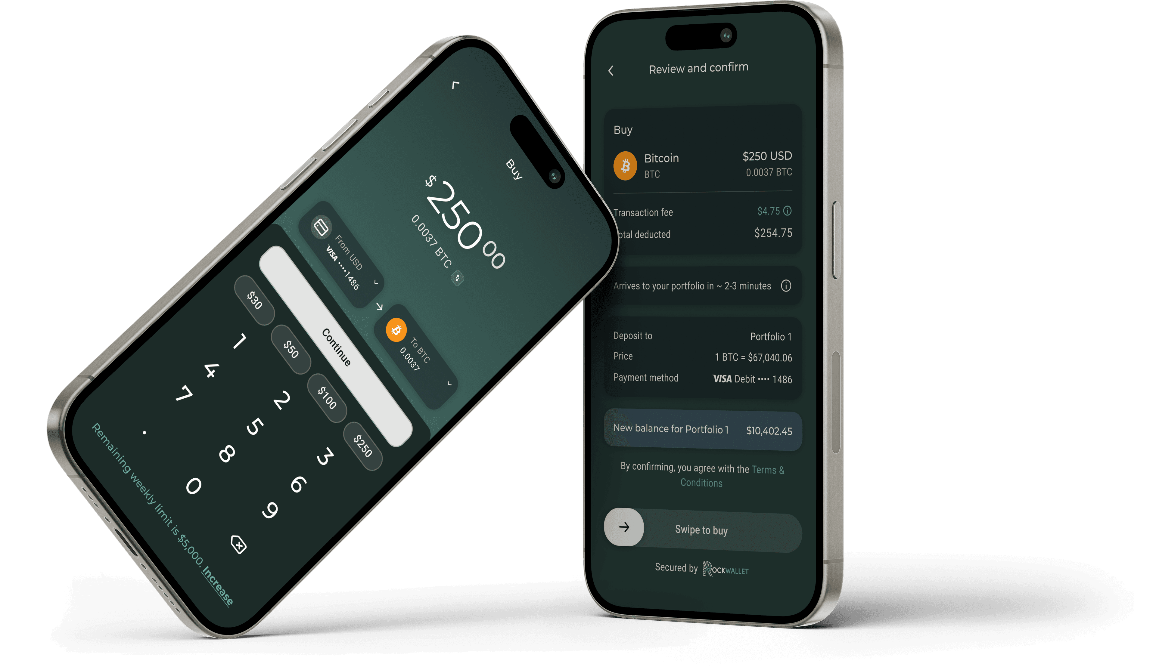 Original and New RockWallet apps side by side